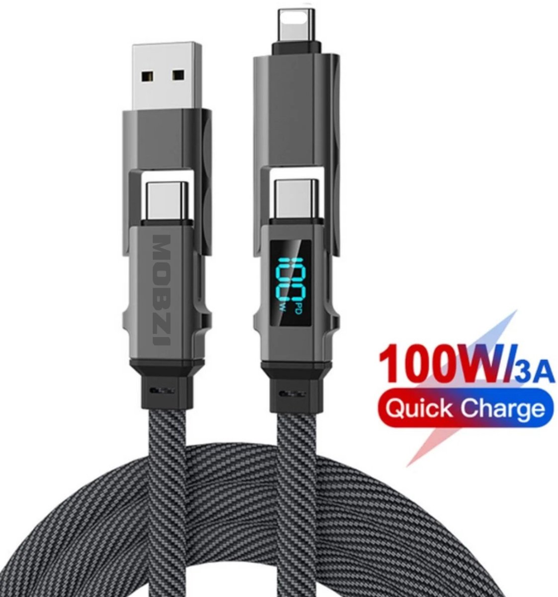 "4 in 1 USB-C Fast Charging Cable 100W