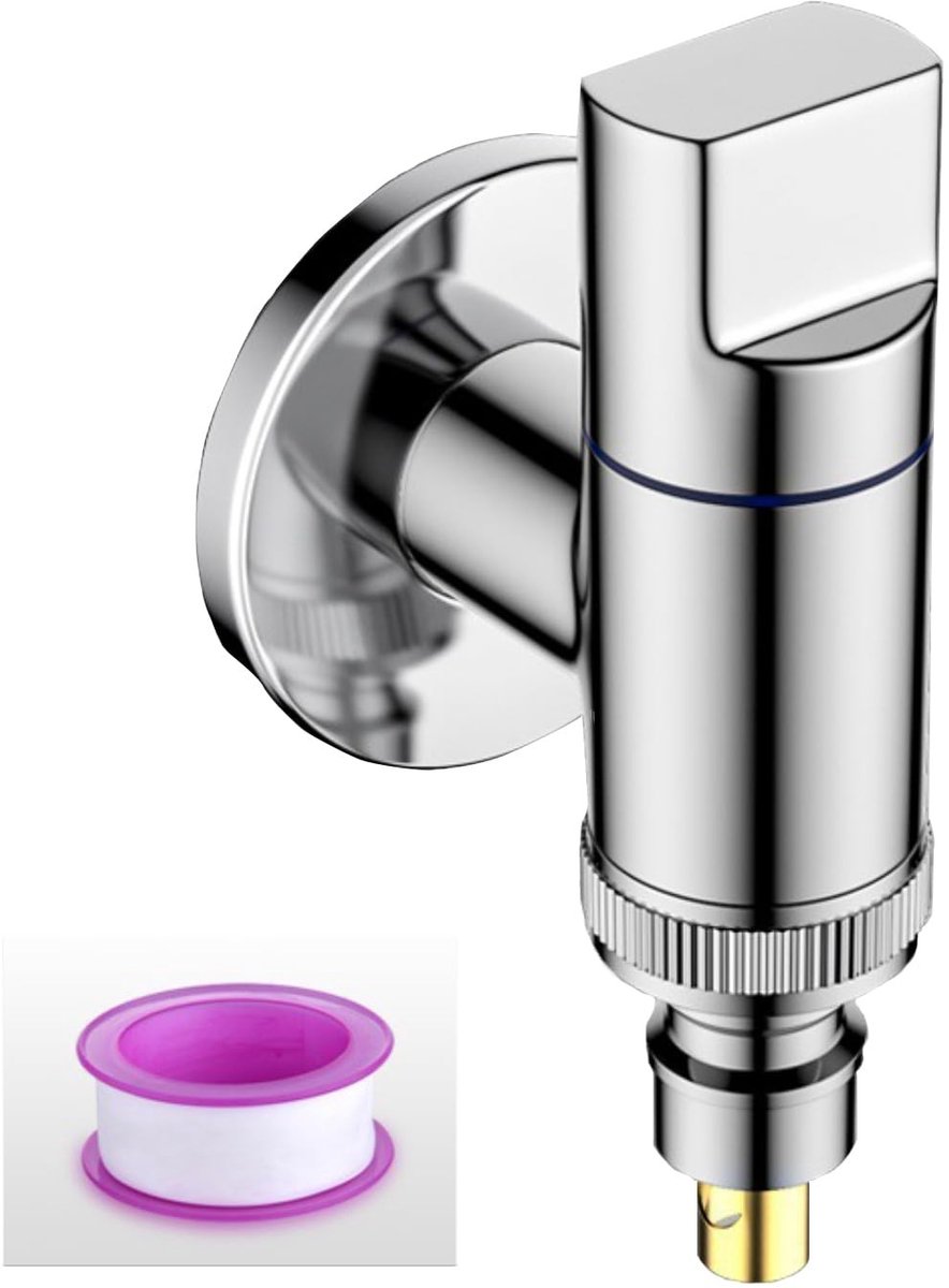 Cosensi - Dailygoods - Cosensi - Dailygoody - Washer Tap - Wandmontage - Waterstop - Snelle opening - Geschikt voor wasmachines - Zilver