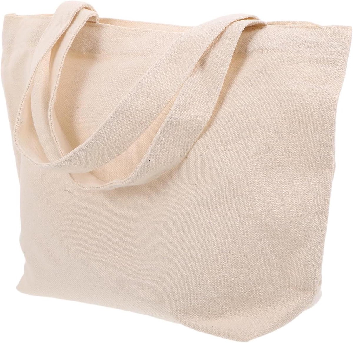 Canvas Draagtassen - Utility Totes - Boodschappen DIY - Comfortabele Handvatten - 10 Stuks - Wit