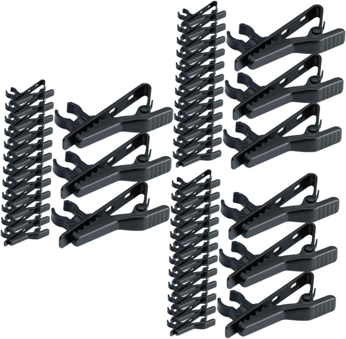 Microfoon Klemmen - Lavalier Clips - Audio Opnemen - IJzeren Constructie - 3 Sets - Zwart