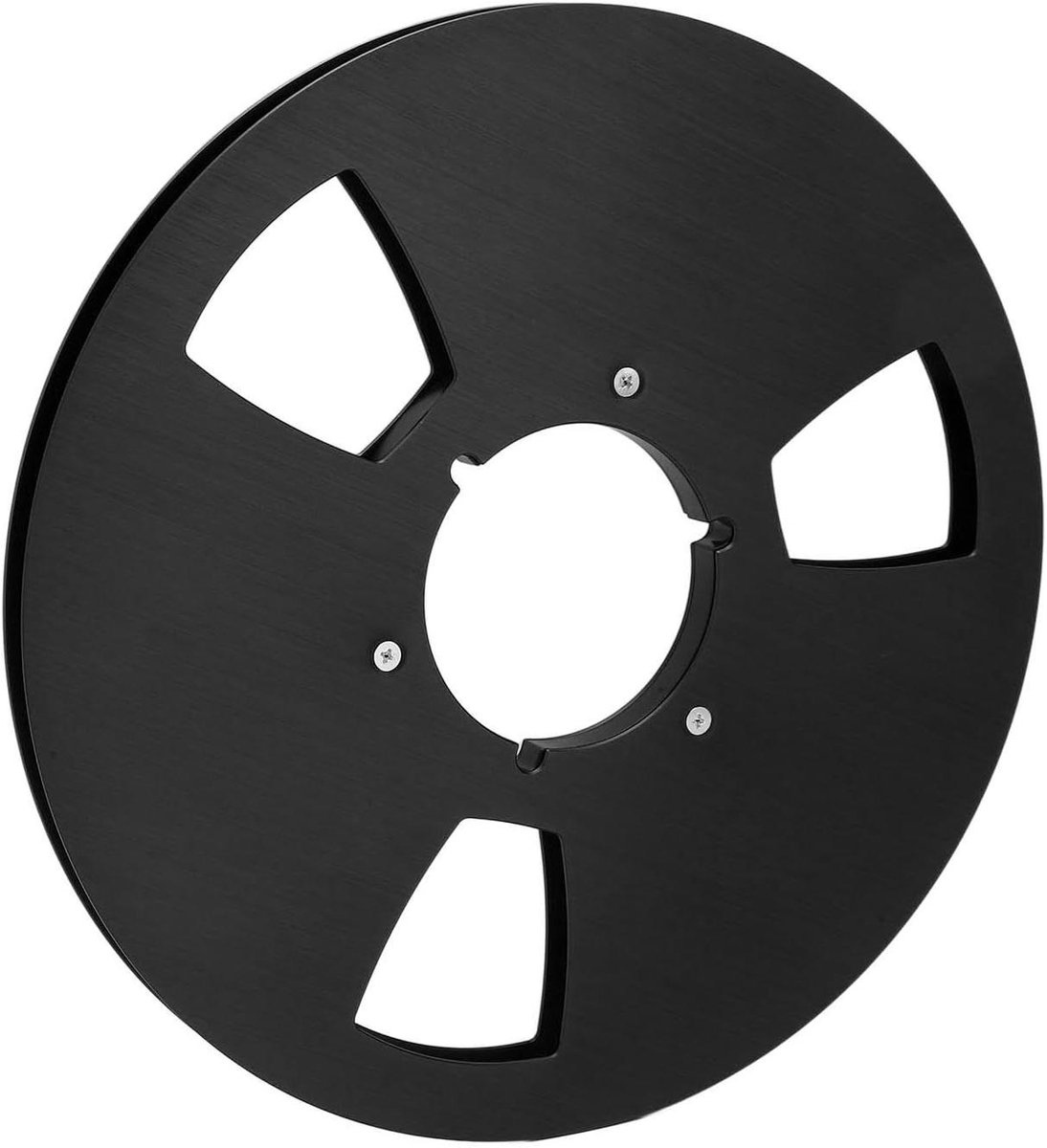 Annadue 1/4 10,5 Inch Lege Opnamespoel, 3-gaats Aluminium Tapespoel, Universeel Openingsmachineonderdeel voor, Geluidstape Lege Spoel (BLACK)