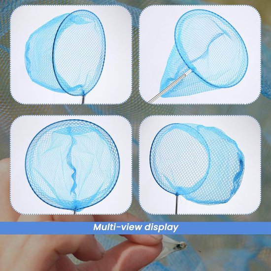 Telescopisch Net - Vangnet Insecten - Buiten Vissen - Roestvrij Staal - 85 cm - Blauw — afbeelding 4