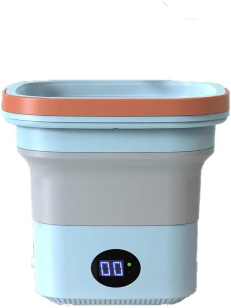 Mini Wasmachine Kleine Kledingwasser Reizen Kamperen Opvouwbaar Compact 1.6 Kilogram Blauw