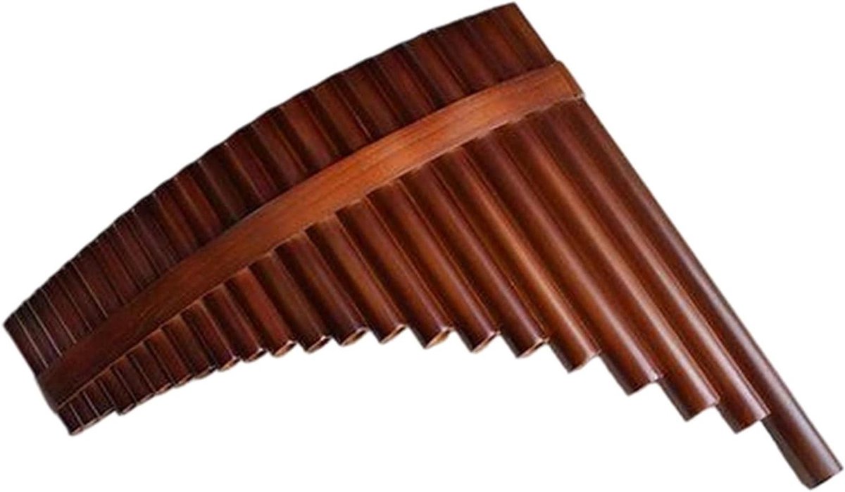 Panfluit Houten - 22 Pijpen - Muziek Maken - Professionele Stemming - 35 x 29 cm - Bruin