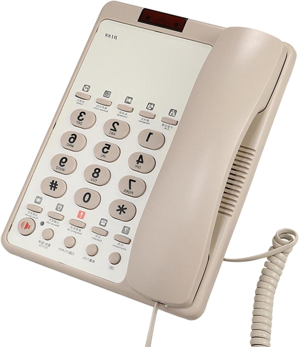 Vaste Telefoon - Snelkeuze Telefoon - Hotel Communicatie - Meerdere Functies - 23 x 19 cm - Zwart