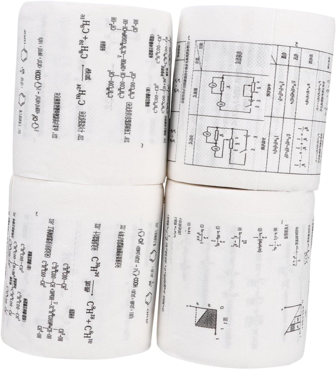 Toiletpapier Rolls - Keukenpapier - Huisdecoratie - Grappige Formule Print - 4 Stuks - Wit