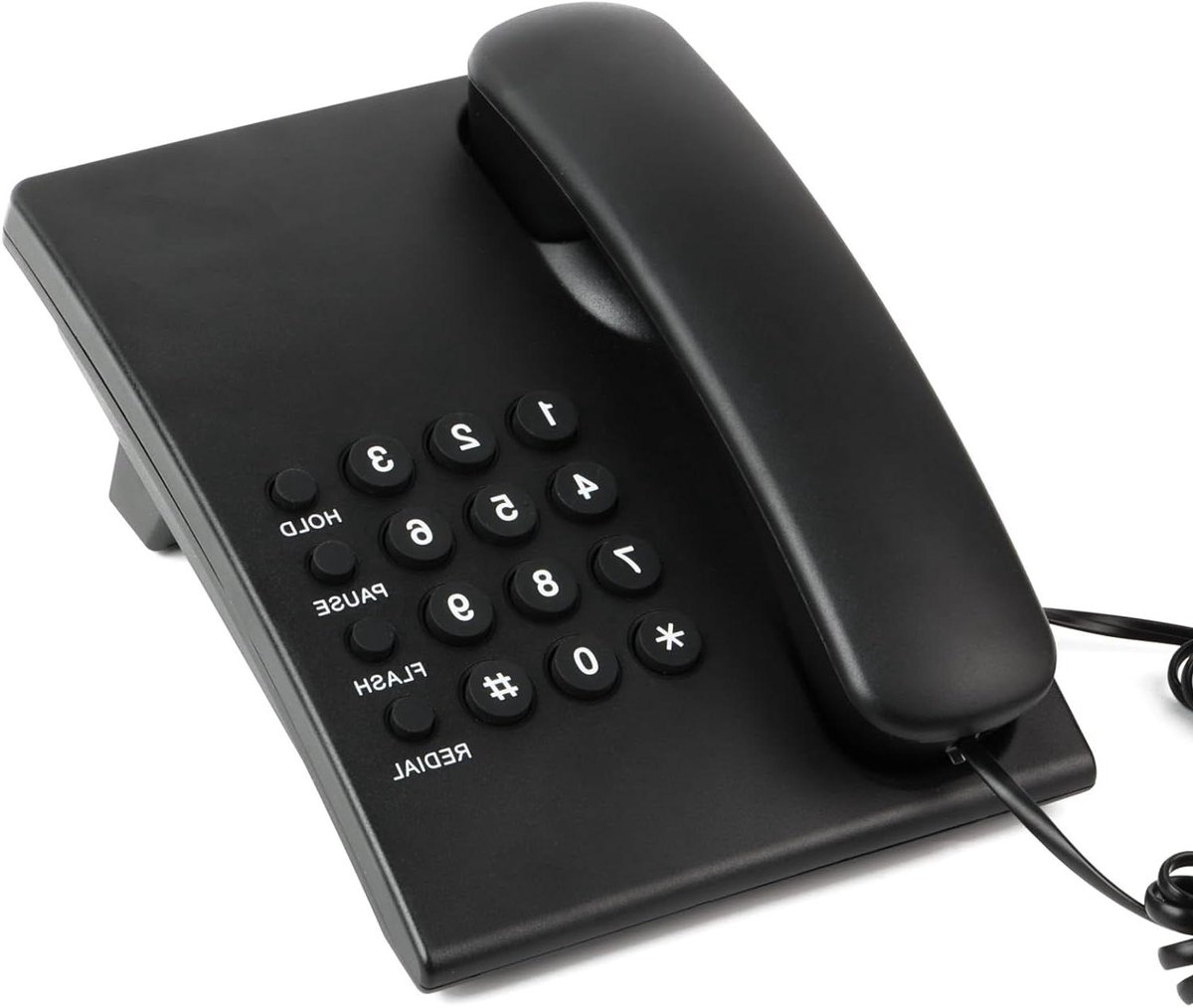 Vaste Telefoon - Huistelefoon Kantoor - Zakelijk Bellen - Instelbaar Belvolume - 25 cm - Zwart