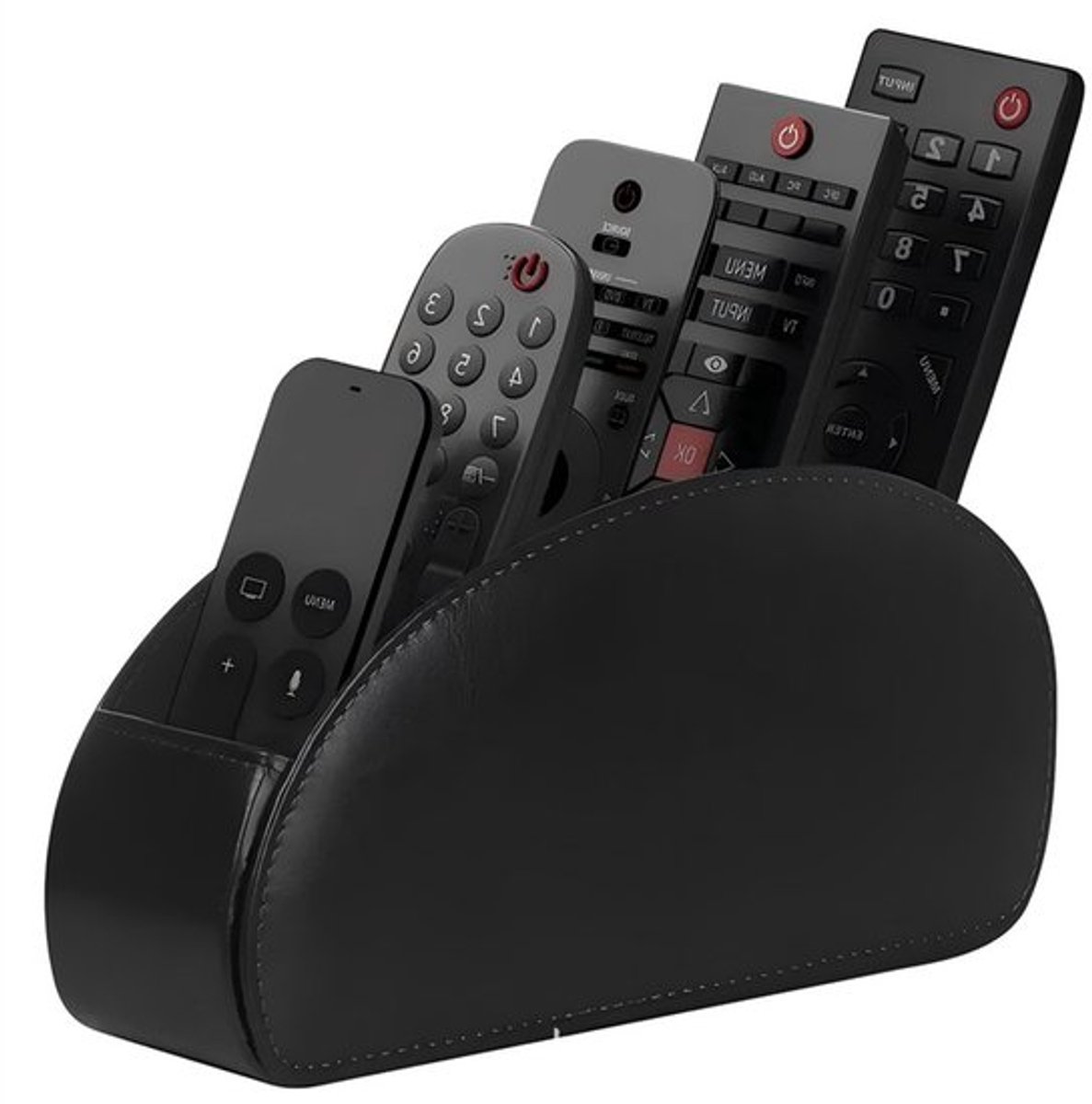 1 stuk - Opbergdoos voor afstandsbediening met 5 vakken - geschikt voor TV, DVD, 4K Key en Blu-ray afstandsbedieningen -20,5*11*8cm-zwart