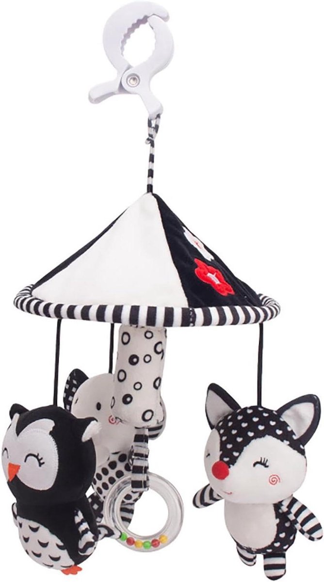 Baby Mobiel - Wieg Speelgoed - Visuele Stimulatie - Hoog Contrast - 34x24cm - Multicolor