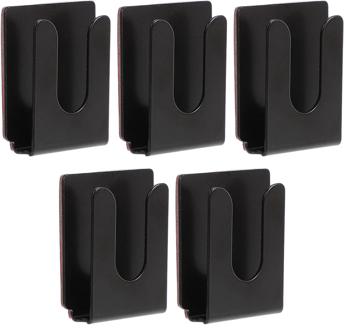 Microfoonhouder Set - Radio Clip - Mobiel Gebruik - Zelfklevende Achterkant - 5 Stuks - Zwart