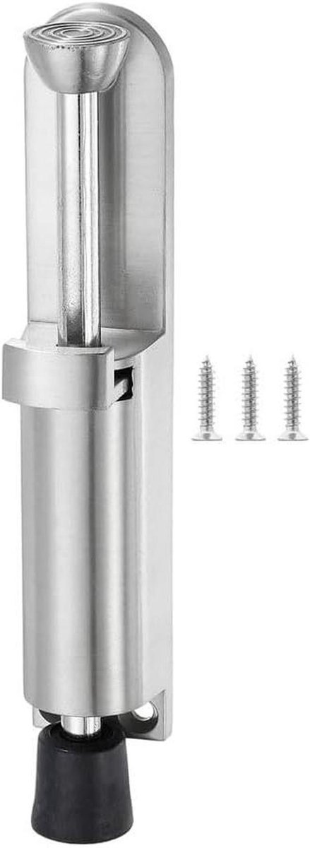 Deurstopper - Voetbediende Stopper - Deur Open Houden - Robuust Roestvrij Staal - 14x4x17 cm - Zilver