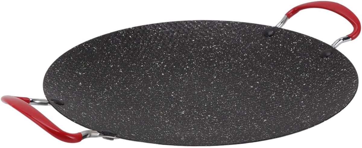 Barbecue Kookplaat - BBQ Pan - Buiten Koken - Anti-aanbaklaag - 30 cm - Zwart