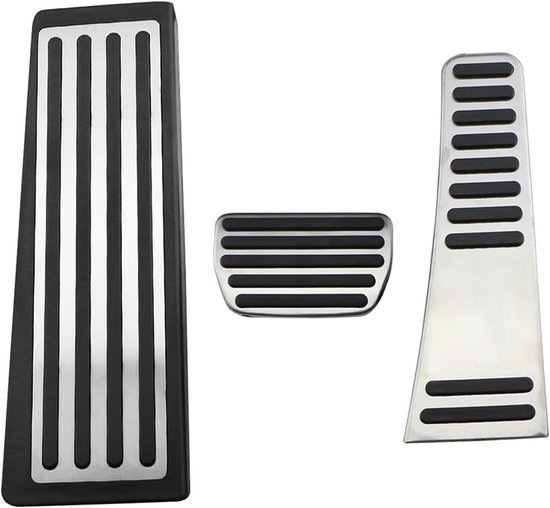 Pedaalbekleding Auto - Rem Gas - Interieur Opfrissen - Antislip Ontwerp - 3 Stuks - Zilver — afbeelding 5