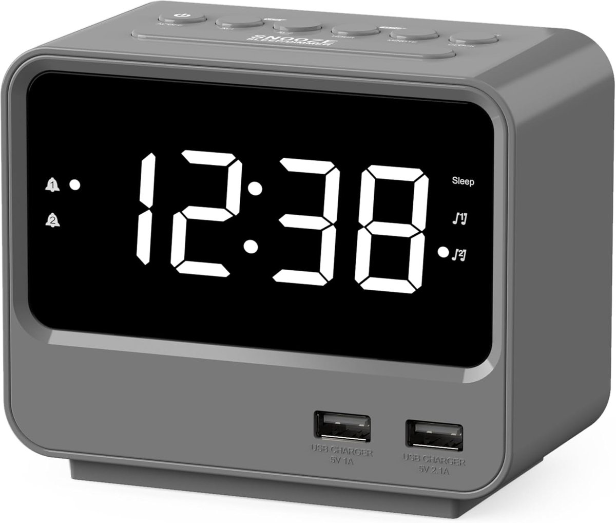 Wekkerradio met Alarm - Nachtwekker - Klokradio - Slaapgeluid