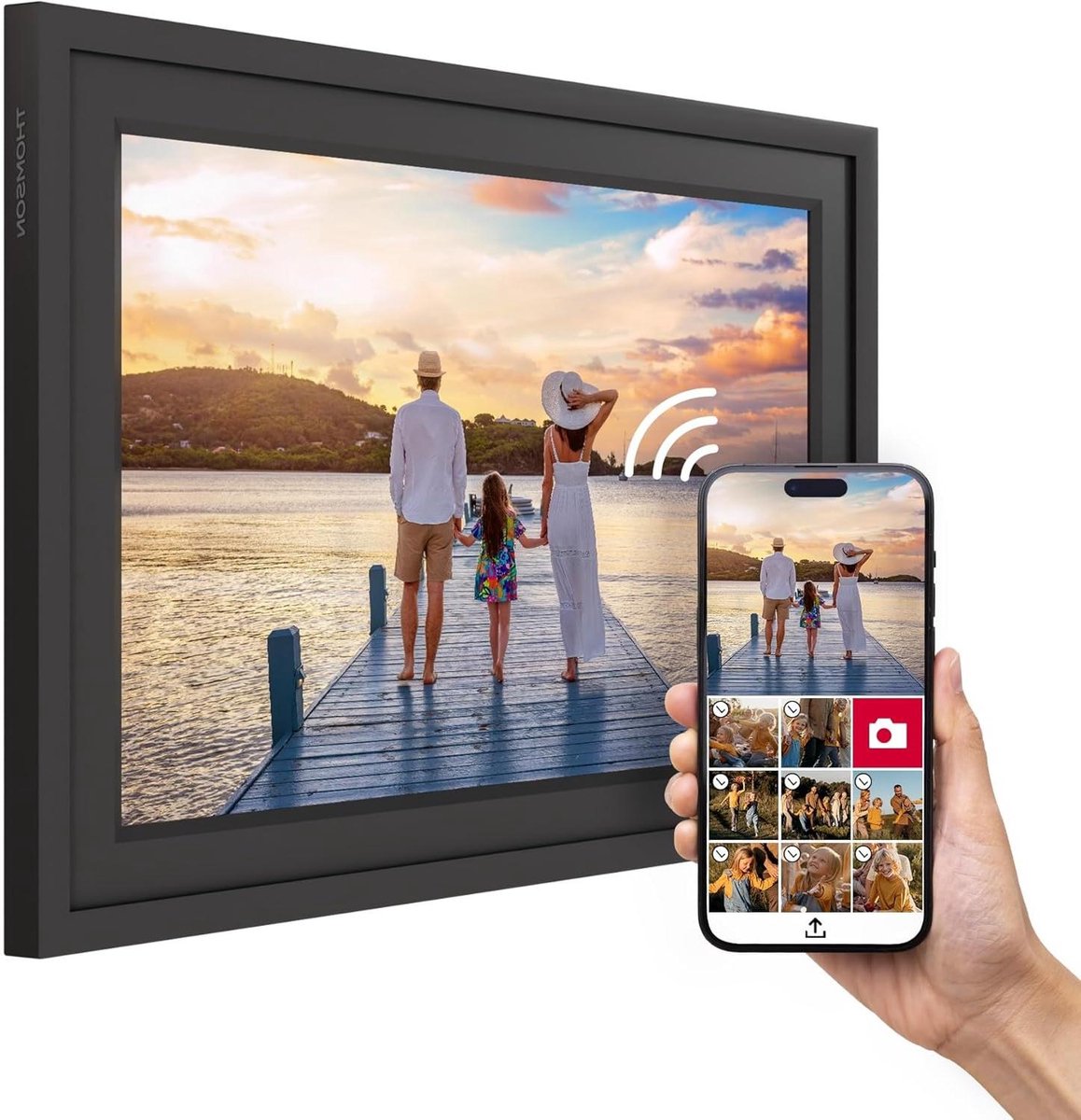 Digitale Fotolijst met Wifi - Fotolijsten - Frameo App - HD Kwaliteit - foto accessoire