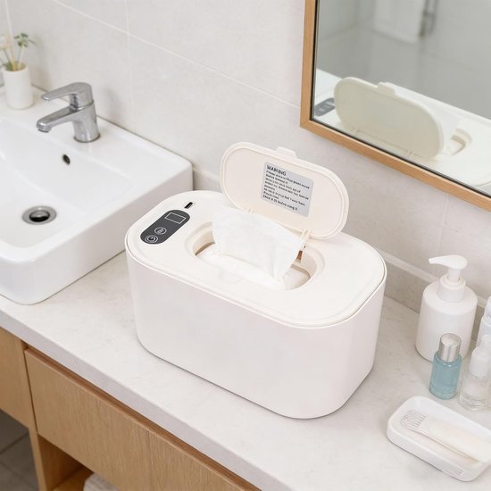 Babydoekjes Warmer - Doekjes Dispenser - Comfortabele Verzorging - Instelbare Temperatuur - Plaats 80 Doekjes - Wit — afbeelding 3