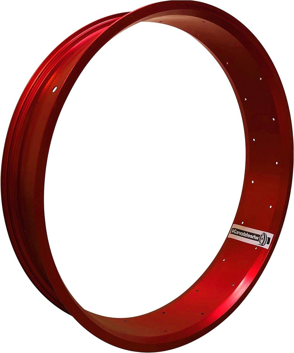 Fietswiel Velg - Aluminium Velg - Cruiser Fiets - 36 Spaakgaten - 24 inch 100mm - Rood Geanodiseerd