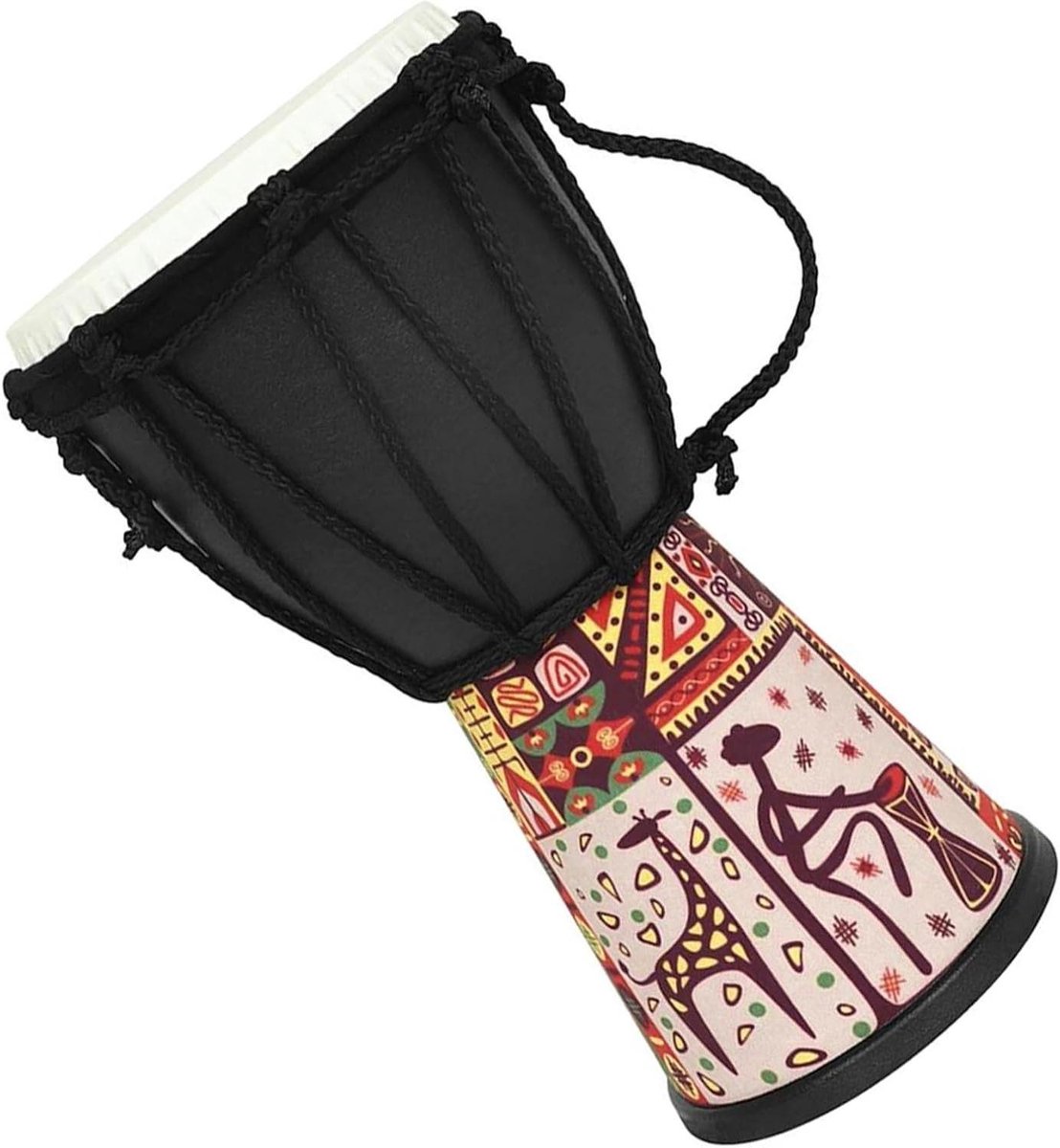 Afrikaanse Trommel - Handtrommel Djembe - Muziek Maken - Levendig Geluid - 4 Inch - Multicolor