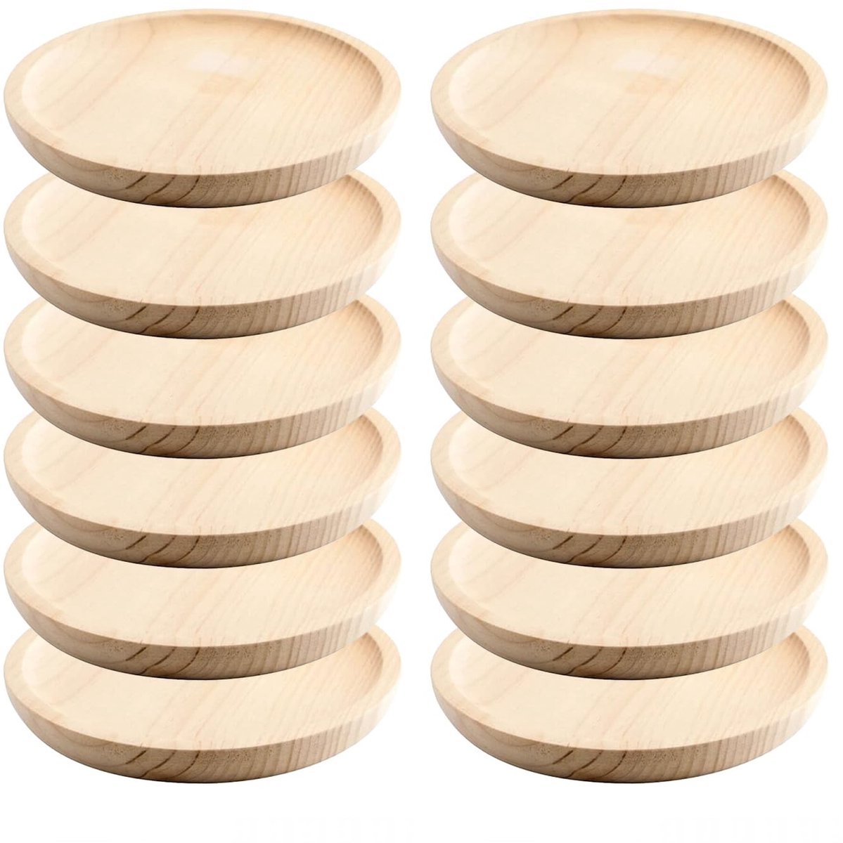 Dailygoods - Set van 12 Houten Serveerborden Ø 18 cm voor Tapas en Presentatie