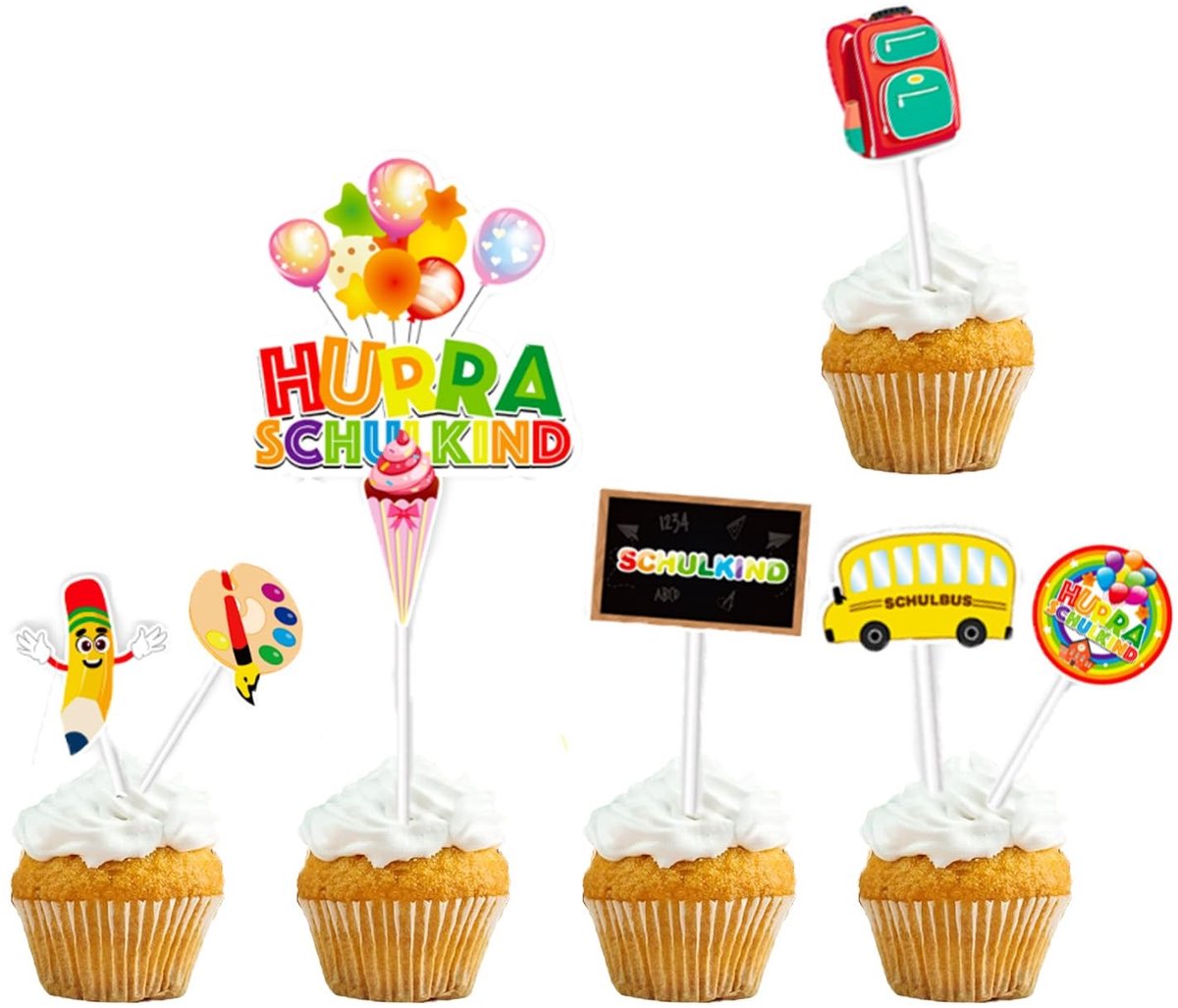 Dailygoods - Set van 23 Taartdecoraties voor de Eerste Schooldag