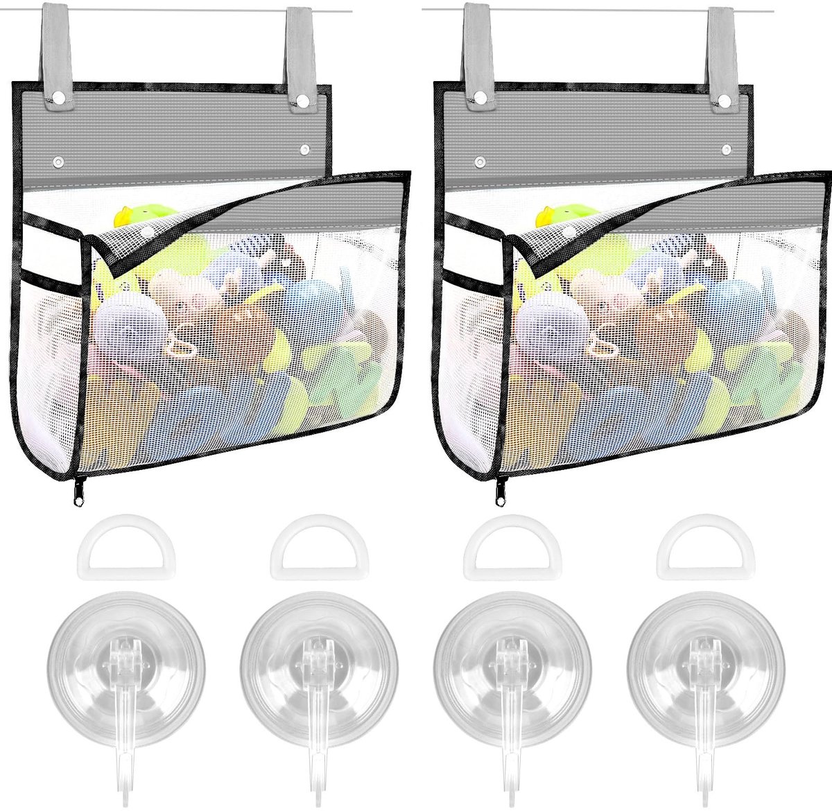 Dailygoods - 2-delige Set Draagbare Badkamer Opbergtassen met Zuignapjes