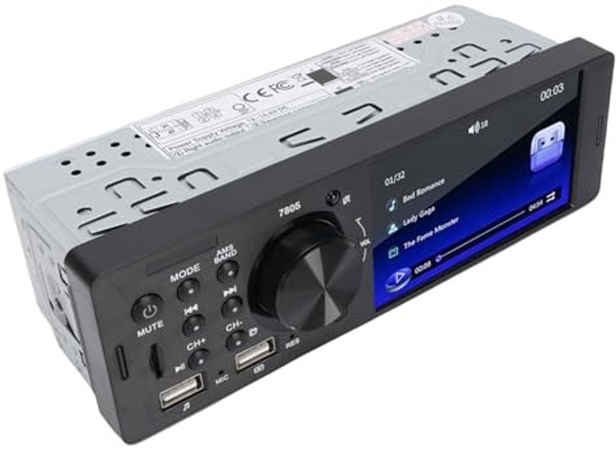 Dailygoods - Single DIN Auto Stereo met 4 Inch Touchscreen