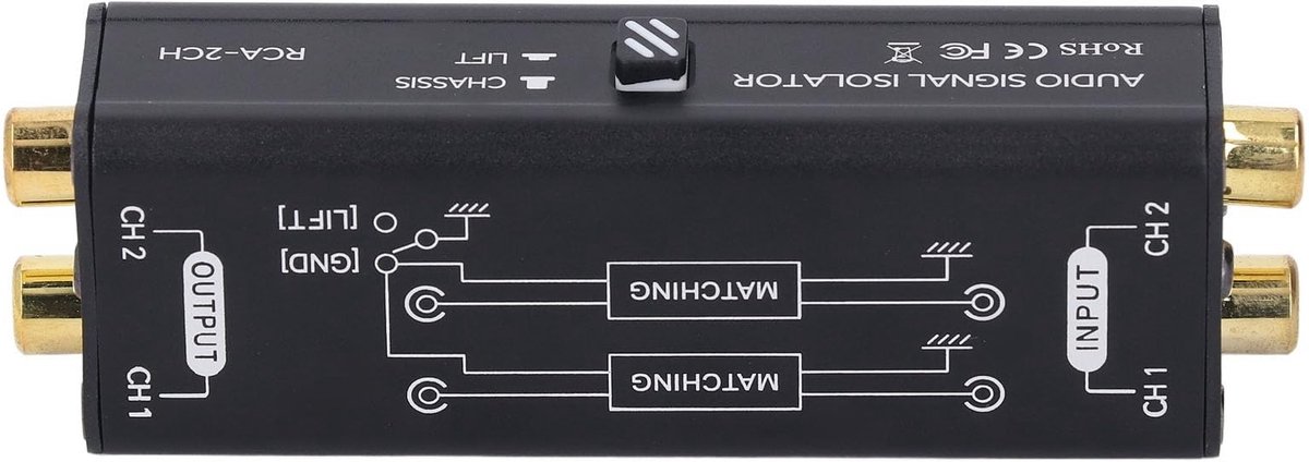 Dailygoods - 2-kanaals Aardlus-ruisisolator voor Geluidsystemen