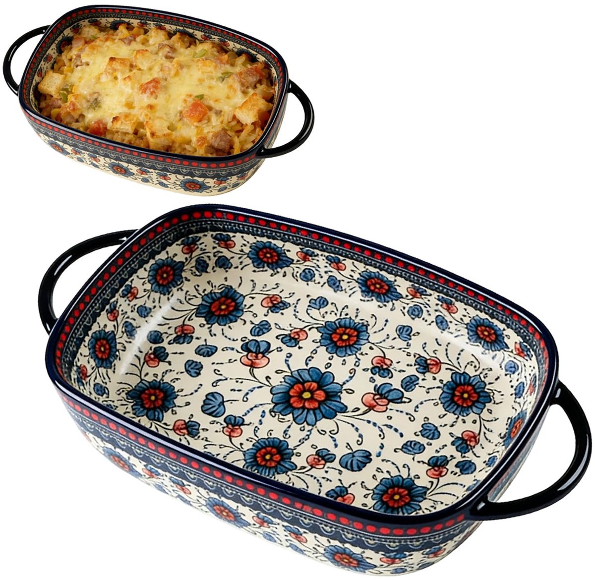 Dailygoods - Keramische Ovenschaal 600 ml met Handgrepen voor Diverse Gerechten