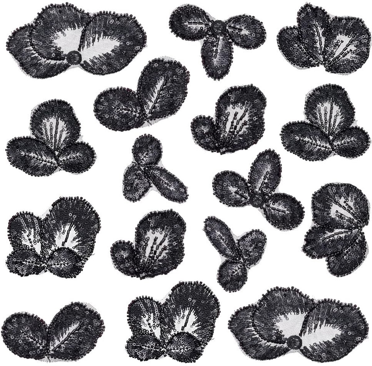 Dailygoods - 16 Stuks Polyester Kralenapplicaties voor Kleding