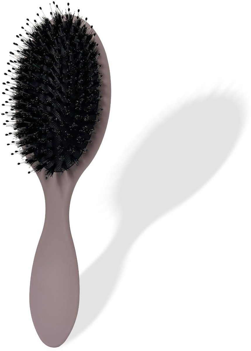 Dailygoods - Platte Haarborstel met Natuurlijke Zwijnenharen