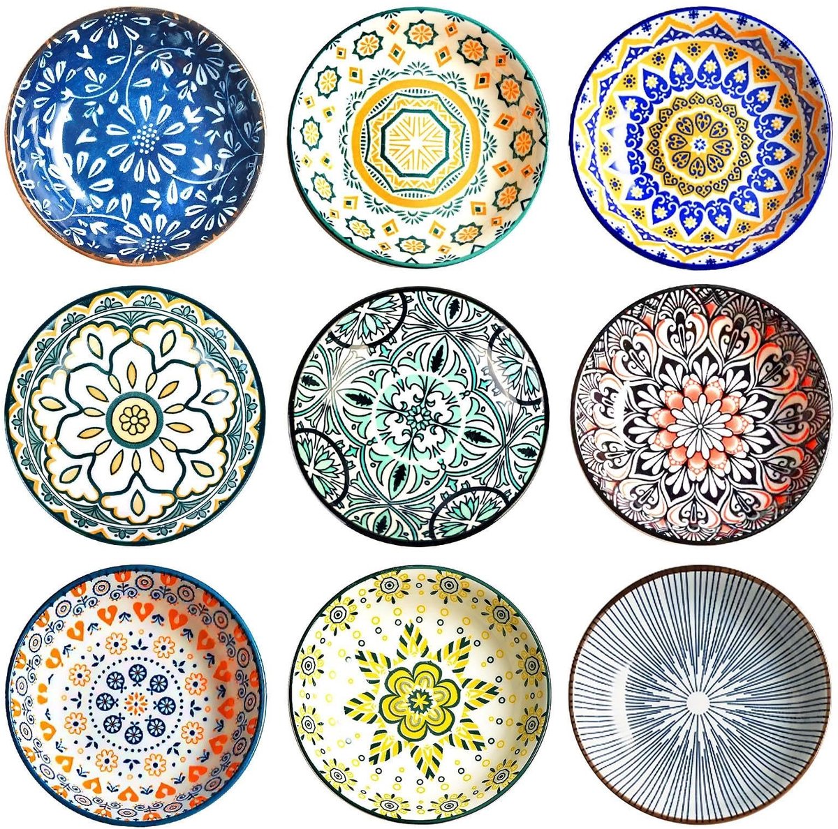 Dailygoods - Set van 9 Keramische Dipschalen Ø 10 cm