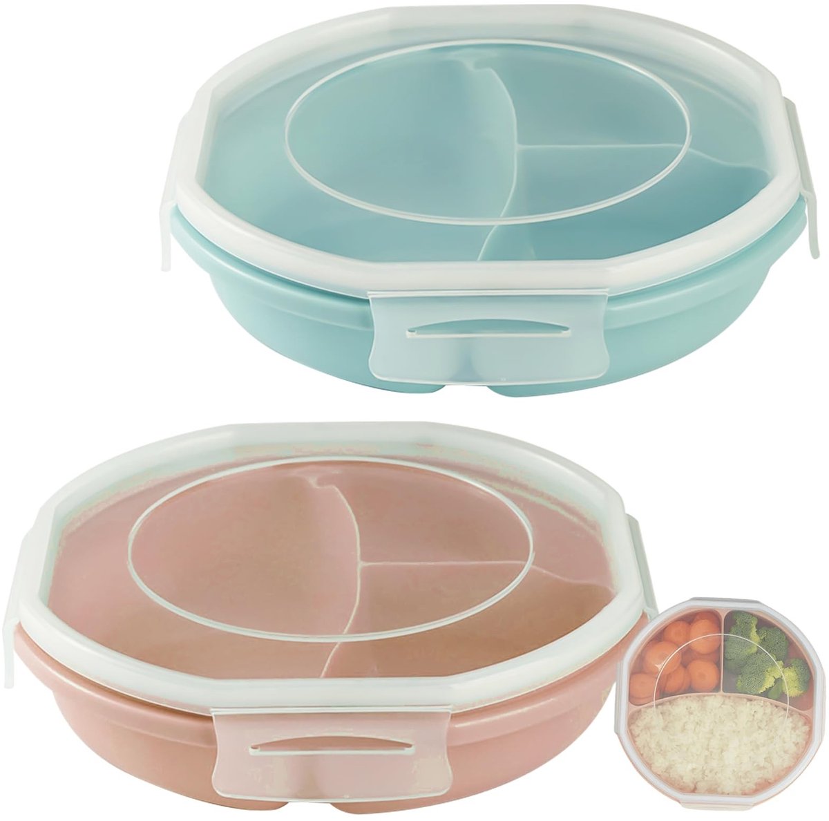 Dailygoods - Set van 2 Luchtdichte Magnetronborden met Deksel