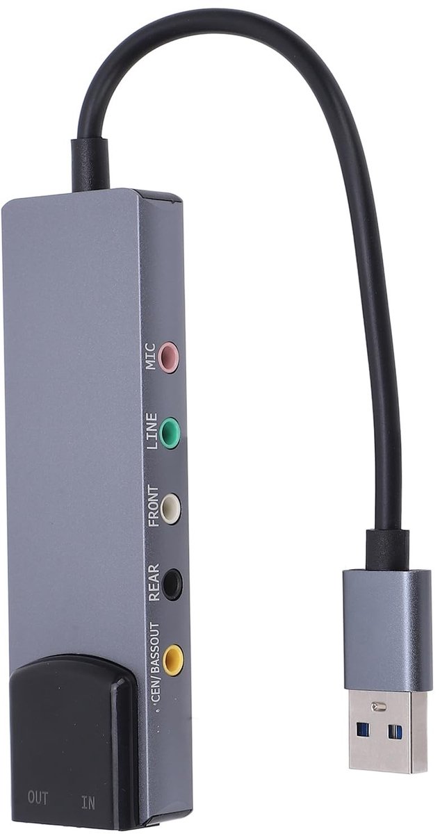 Dailygoods - Cosensi - 6 in 1 USB Geluidskaartadapter met Ruisonderdrukking