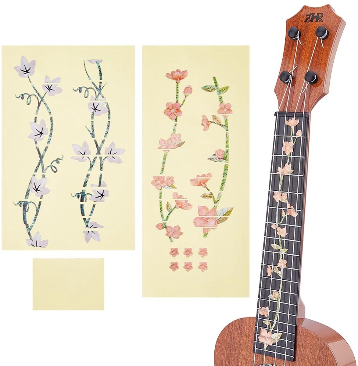 Dailygoods - 2 Vellen Gitaar Toets Stickers voor Doe-het-zelf Decoraties