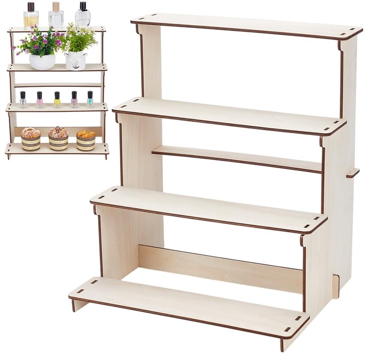 Dailygoods - 4-Tier Houten Display Stand voor Retail en Markten