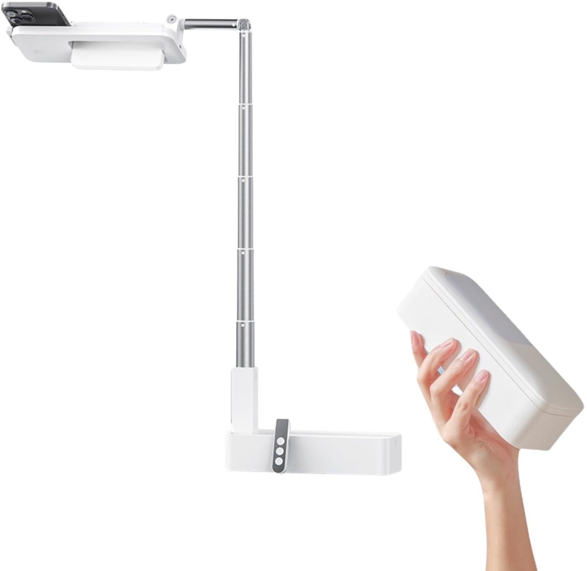 Dailygoods - Uitschuifbare Selfie-standaard met LED-verlichting en 360° Rotatie