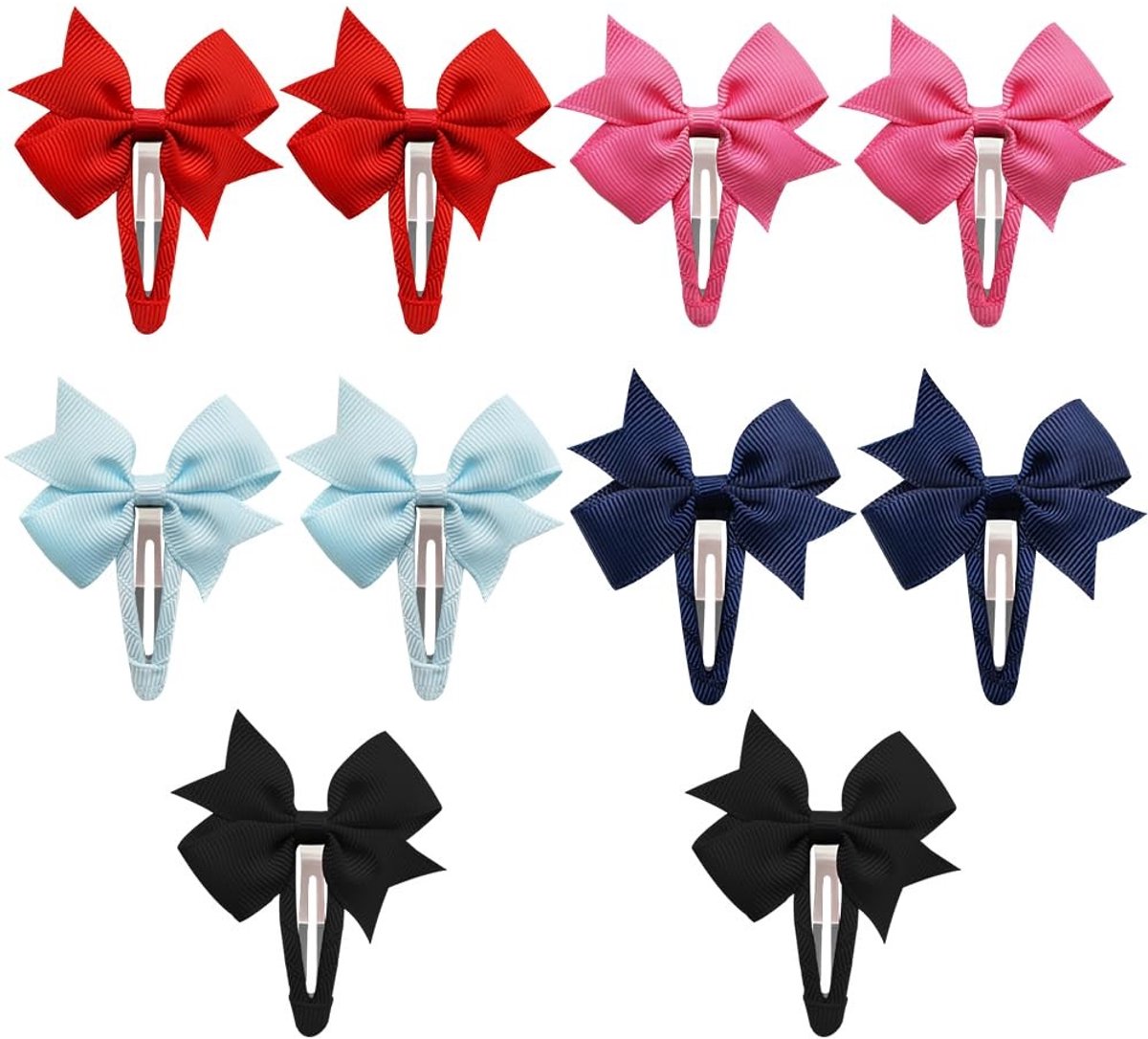 Dailygoods - 10 Stuks Lint Haarstrik Clips voor Vrouwen