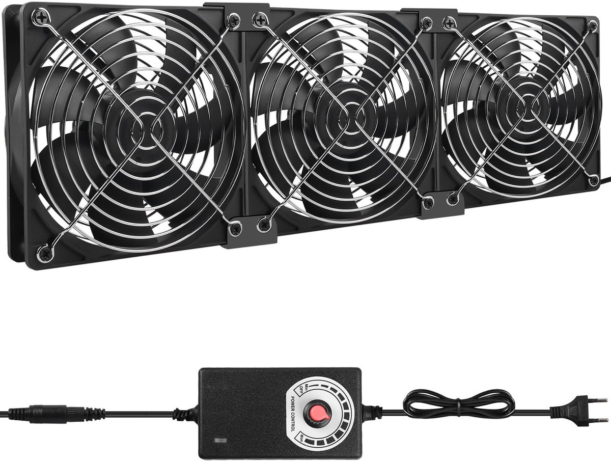Dailygoods - 3 Stuks 120 mm Behuizingsventilatoren met Snelheidscontrole