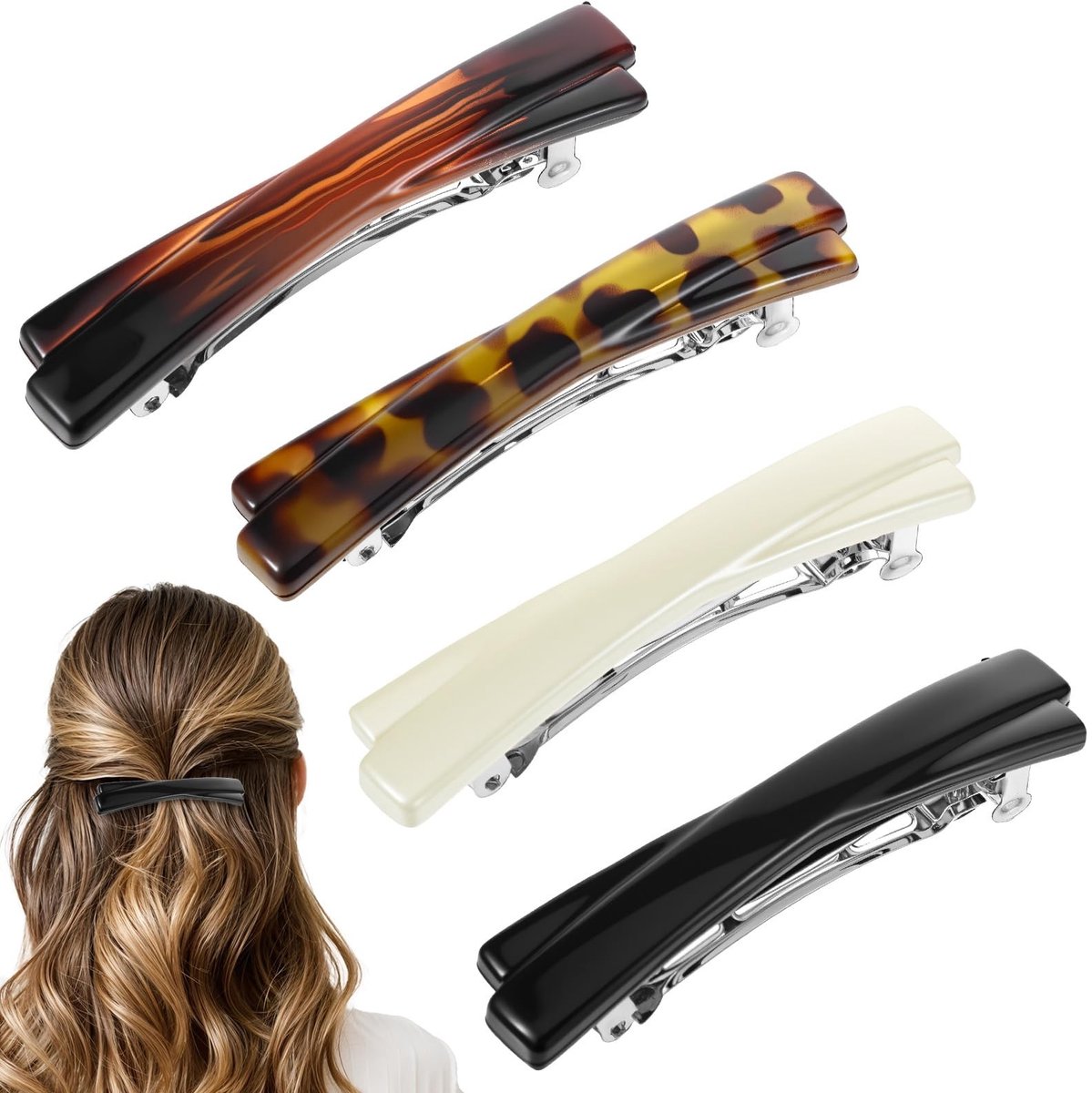 Dailygoods - Innovra - Dailygoods - Set van 4 Franse Haarspelden voor Dames