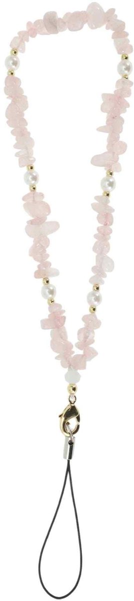 Dailygoods - Mobiele Telefoonketting met Kristallen en Roze Kralen
