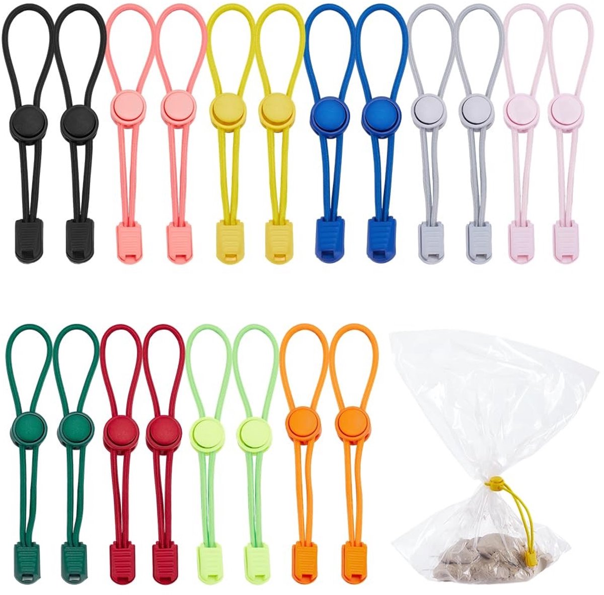 Dailygoods - 20 Stuks Verstelbare Klei Tas Ties voor Kabelbeheer en DIY Ambachten