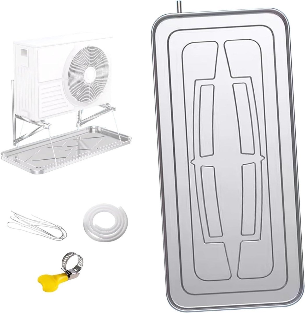Opvangbak Wasmachine - Afvoerbak Set - Condens Afvoeren - Roestvrij Staal - 3-5P 400cm Slang - Metaal