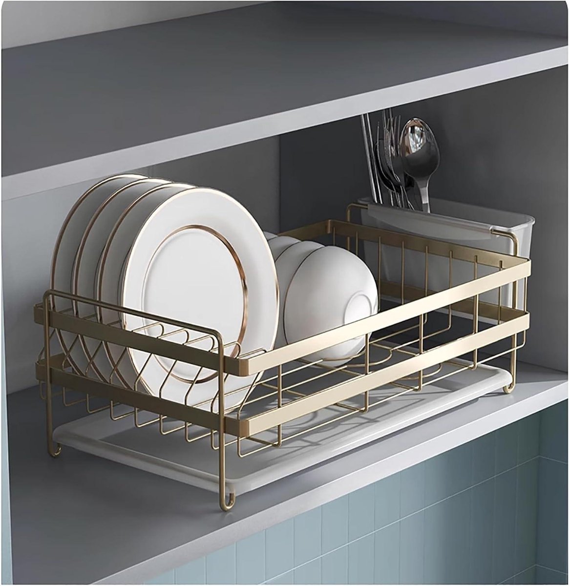 Kookrek - Afwasrek - Keuken Organiseren - Dubbele Laag - 65x110x40 cm - Koper