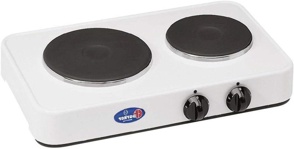 Elektrisch Kooktoestel - Dubbele Kookplaat - Koken Thuis - Gemaakt In Italië - 48 x 29 x 9 cm - Zwart