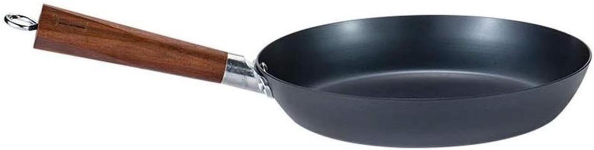 Koekenpan - Steakpan Omeletpan - Lekker Koken - Gietijzer Zonder Coating - 26 cm - Zwart
