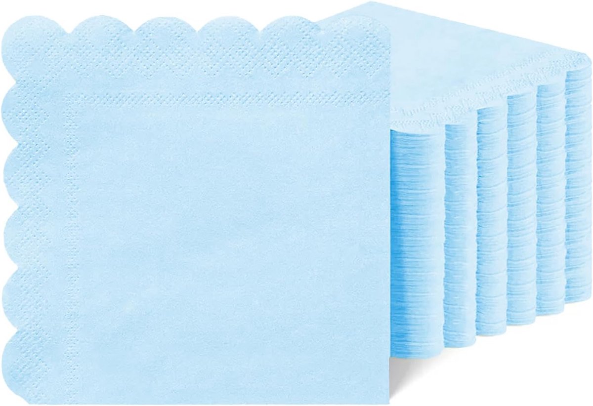 Servetten Papieren - Servetten - Tafel Servetten - Papier - Papieren Wegwerp Servetjes - Feestservetten - Voorjaar Servetten - Lunch/Diner Tafel Decoratie - 2 Laags - Lichtblauw - 31 x 31 cm - 40 Stuks - van Imperatoris