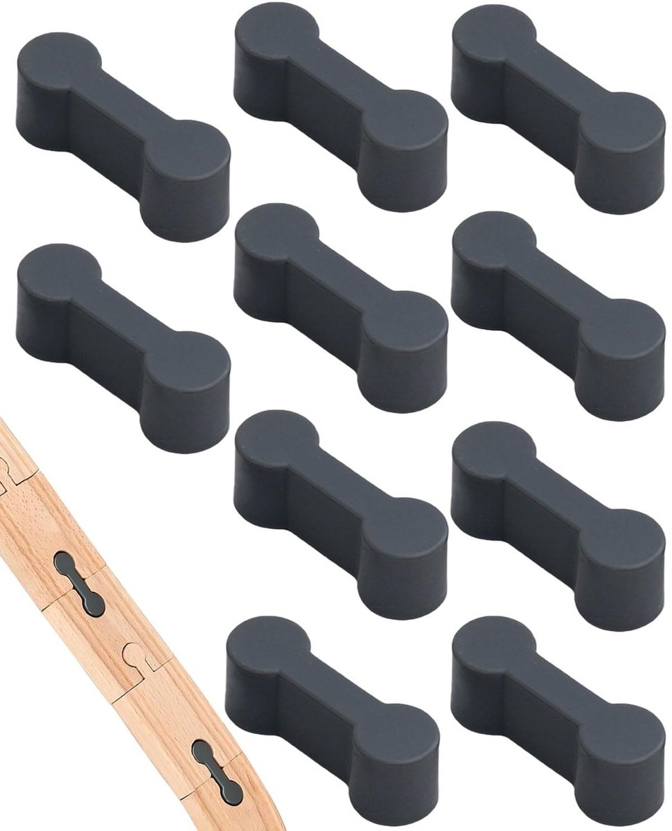 Dailygoods - Dailygoody - Set van 10 universele verbinders - Houten rails connectoren - Duurzaam en gebruiksvriendelijk - Grijs - Adapterstekkers voor rails - Gesc