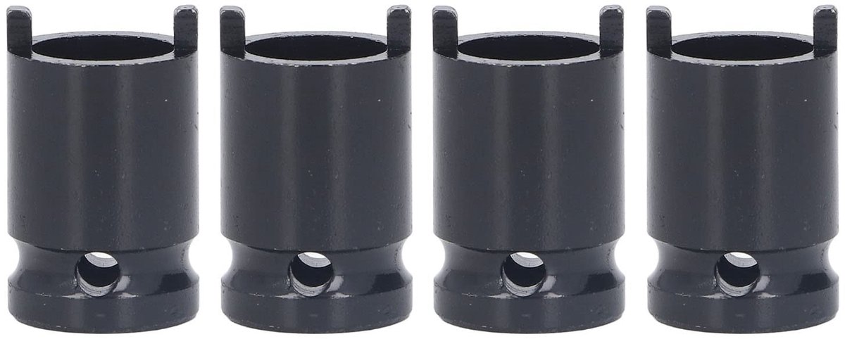 Dailygoods - Dailygoody - Haakse Slijper Dopsleutel - 4 Stuks - Geschikt voor Elektrische Sleutel - Zwart - Hoogwaardige Kwaliteit - Mechanisch Gereedschap - Gesch...
