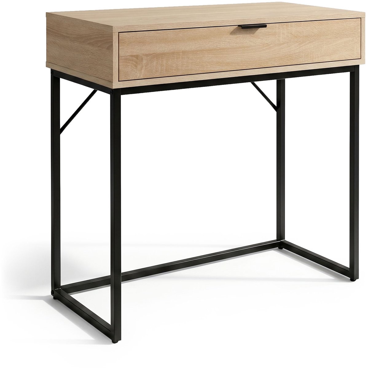 Consoletafel MODENA / Loftstijl / Industrieel / Haltafel / Sidetable met 1 Lade / 80x35x80 cm / Sonoma Eiken