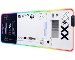 Geluid, reactieve bewegende wisselende led-RGB-verlichte gaming-muismat waterdichte anti-slip afwisselende onderdompeling in gamingmuziek 800 x 300 mm (CSGO zwart en wit)